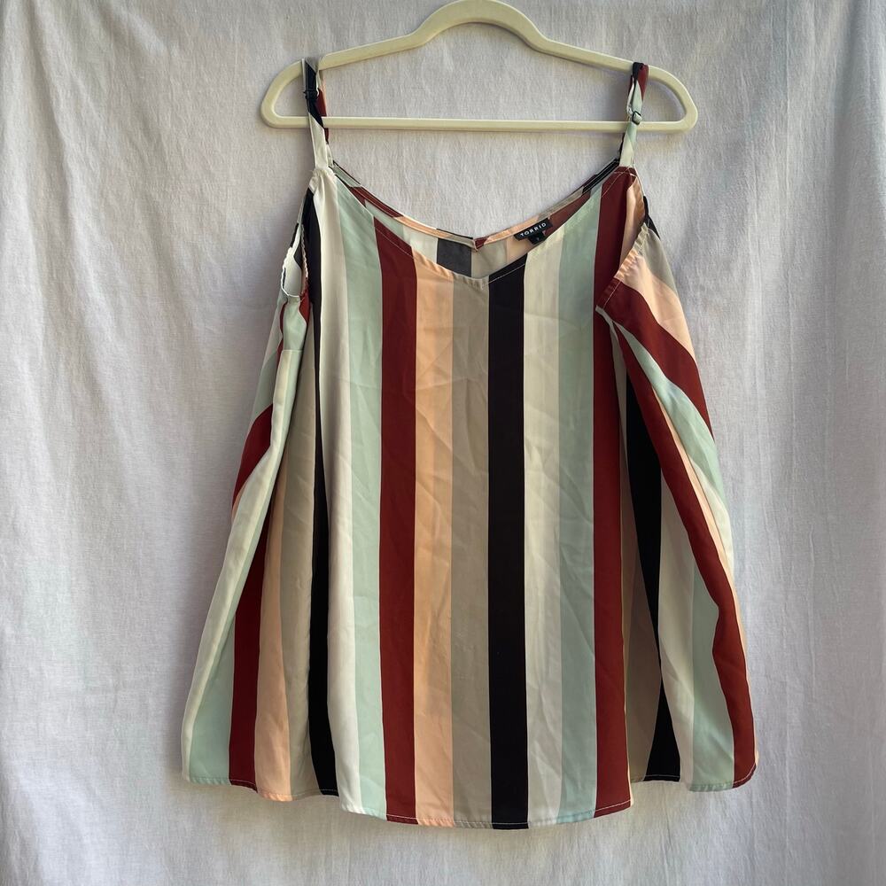 Torrid Size 2 Multicolor Striped Cami Tank Top Adjustable Straps